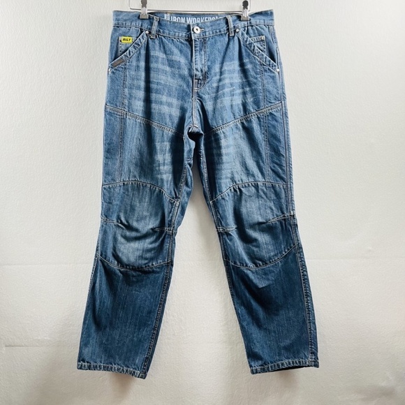 BILT IRON WORKERS Welding Jeans Reinforced w Kevlar 0398 Knee Pads Size 36 - Picture 1 of 12